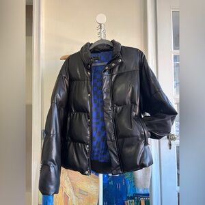 MOTHER Pillow Talk Drunk In Love Black Puffer Jacket